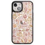 Autumn Line Pattern Magsafe Black Impact Phone Case for iPhone 13, iPhone 14, iPhone 15