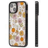 Retro Boho Fall Floral Magsafe Black Impact Phone Case for iPhone 13, iPhone 14, iPhone 15