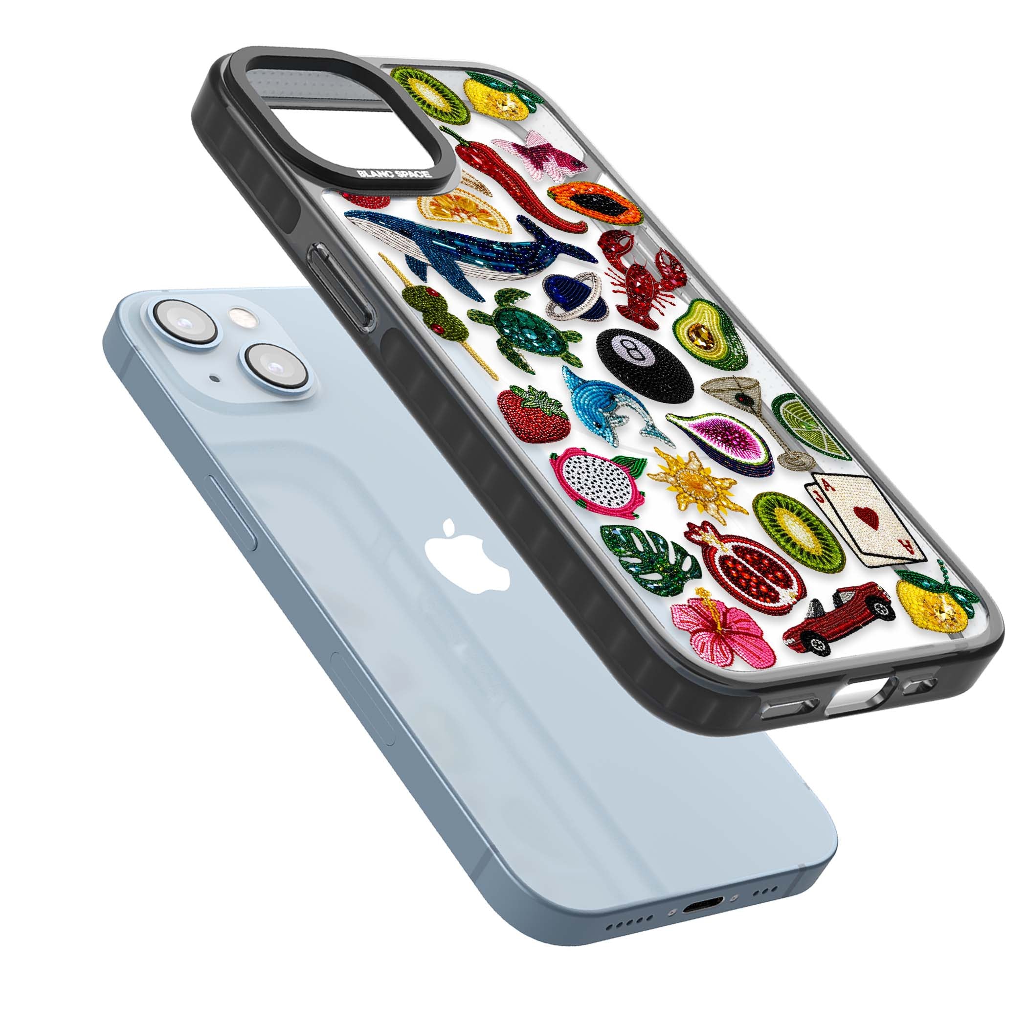Beaded Mix cute iPhone case | Black Impact Magsafe case for iPhone 13, iPhone 14, iPhone 15