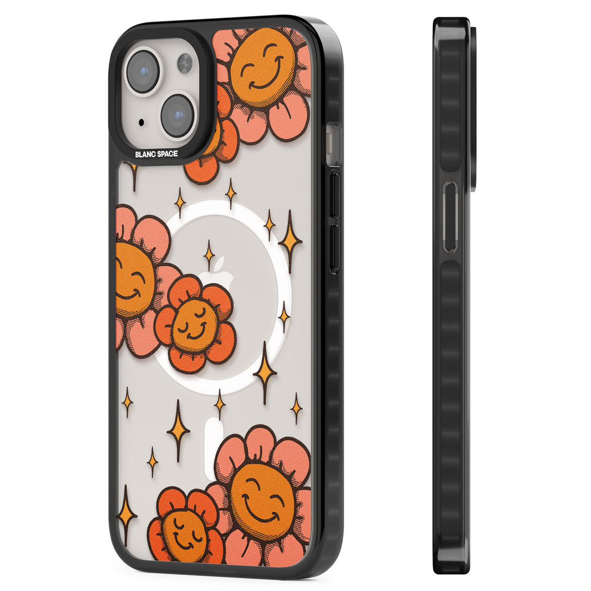 Mellow Flowers Magsafe Black Impact Phone Case for iPhone 13, iPhone 14, iPhone 15