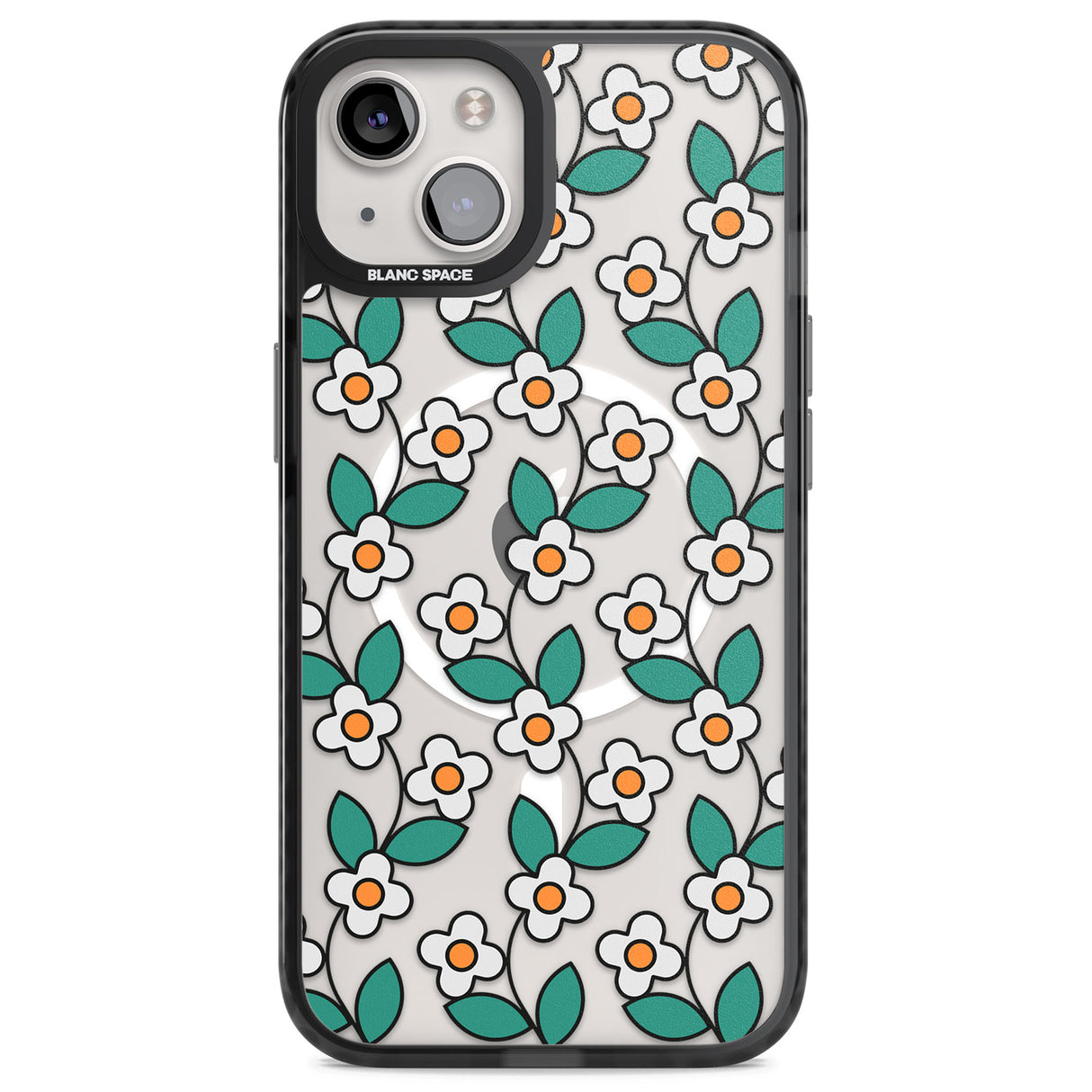 Spring Daisies Magsafe Black Impact Phone Case for iPhone 13, iPhone 14, iPhone 15