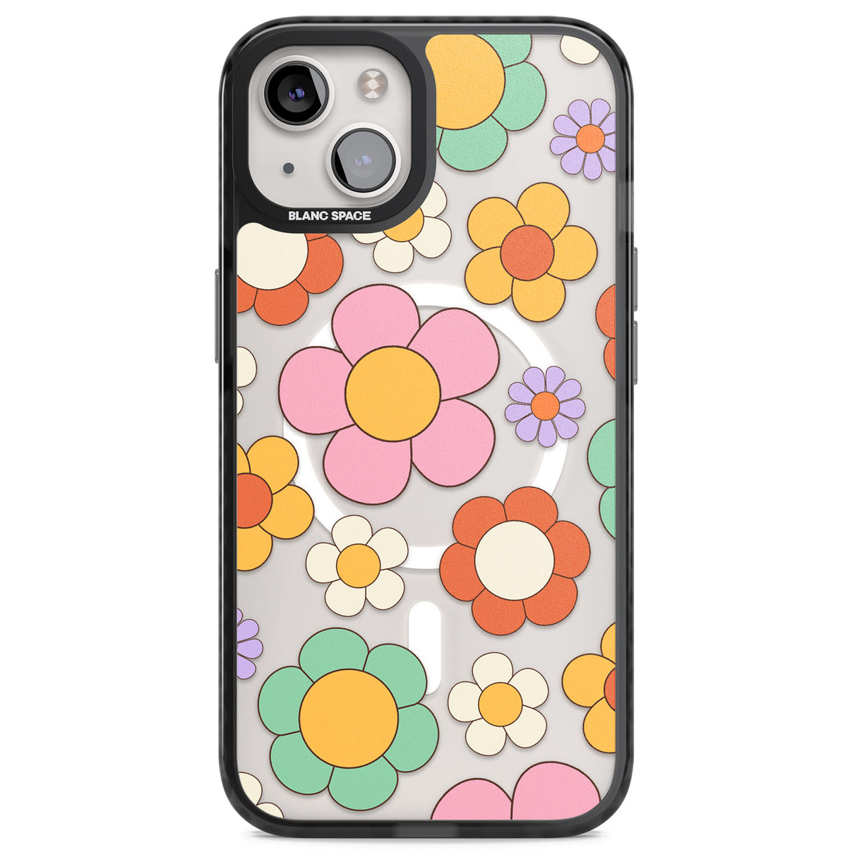 Groovy Blossoms Magsafe Black Impact Phone Case for iPhone 13, iPhone 14, iPhone 15