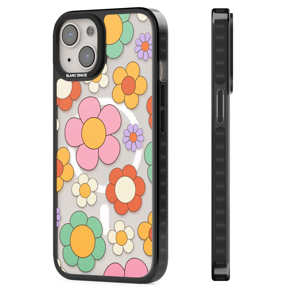 Groovy Blossoms Magsafe Black Impact Phone Case for iPhone 13, iPhone 14, iPhone 15