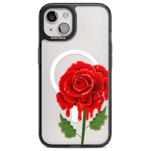 Melting Rose Magsafe Black Impact Phone Case for iPhone 13, iPhone 14, iPhone 15