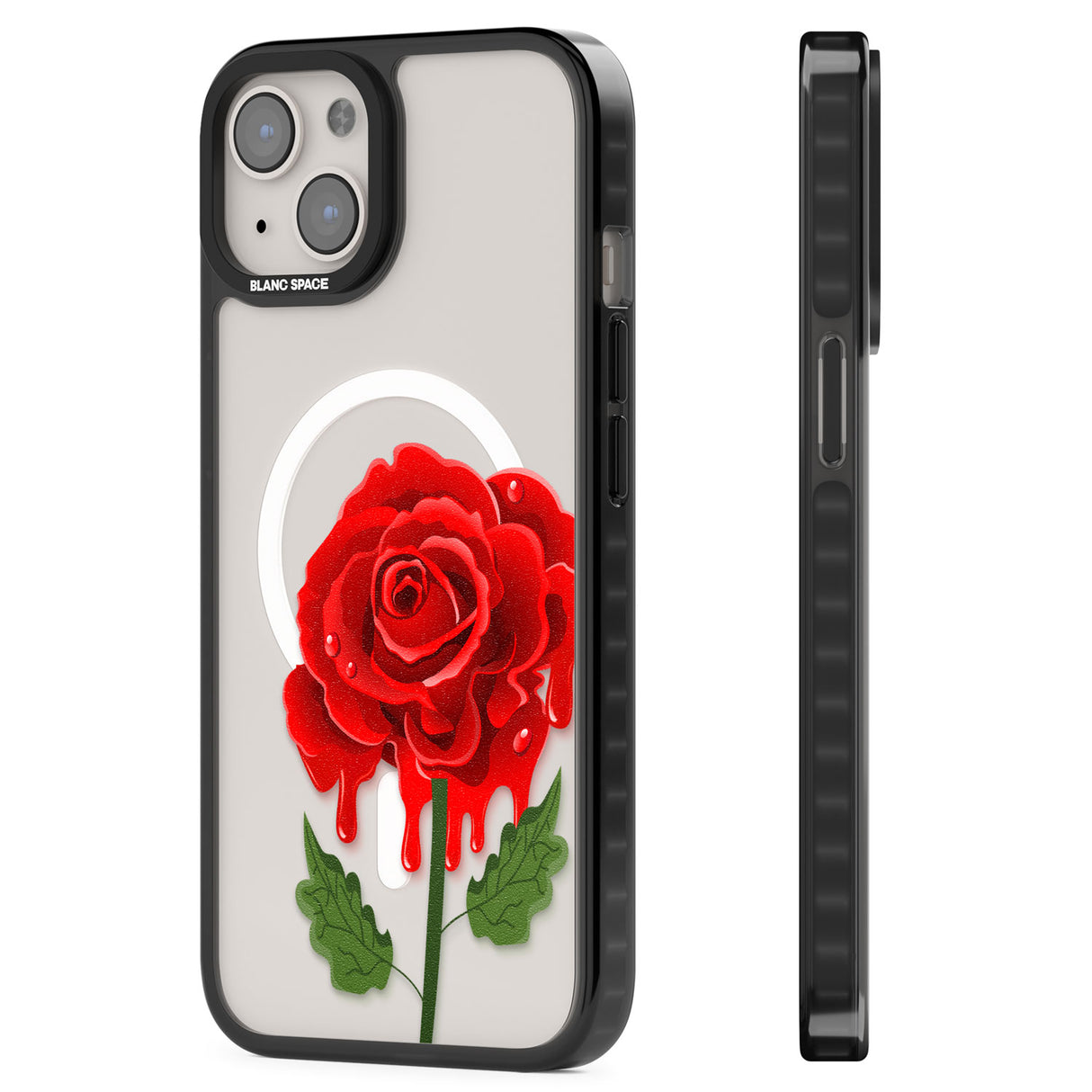 Melting Rose Magsafe Black Impact Phone Case for iPhone 13, iPhone 14, iPhone 15