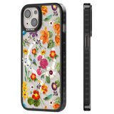 Whimsical Wildflowers Magsafe Black Impact Phone Case for iPhone 13, iPhone 14, iPhone 15