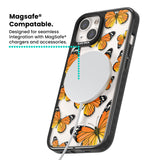 Sun-Yellow Butterflies Magsafe Black Impact Phone Case for iPhone 13, iPhone 14, iPhone 15