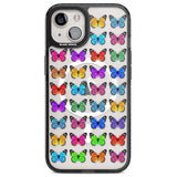 Colourful Butterfly Pattern Magsafe Black Impact Phone Case for iPhone 13, iPhone 14, iPhone 15