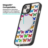 Colourful Butterfly Pattern Magsafe Black Impact Phone Case for iPhone 13, iPhone 14, iPhone 15