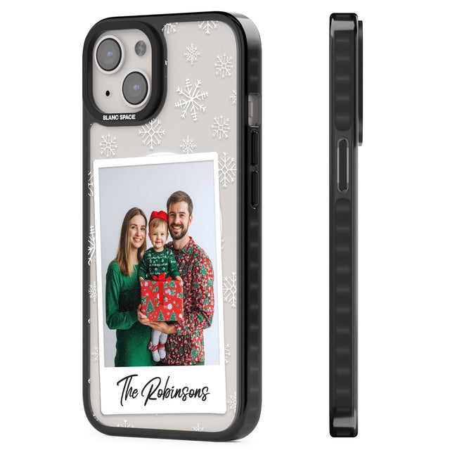 Personalised Snowflake Photo Magsafe Black Impact Phone Case for iPhone 13, iPhone 14, iPhone 15