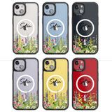 Personalised Garden Wildfowers Magsafe Black Impact Phone Case for iPhone 13, iPhone 14, iPhone 15