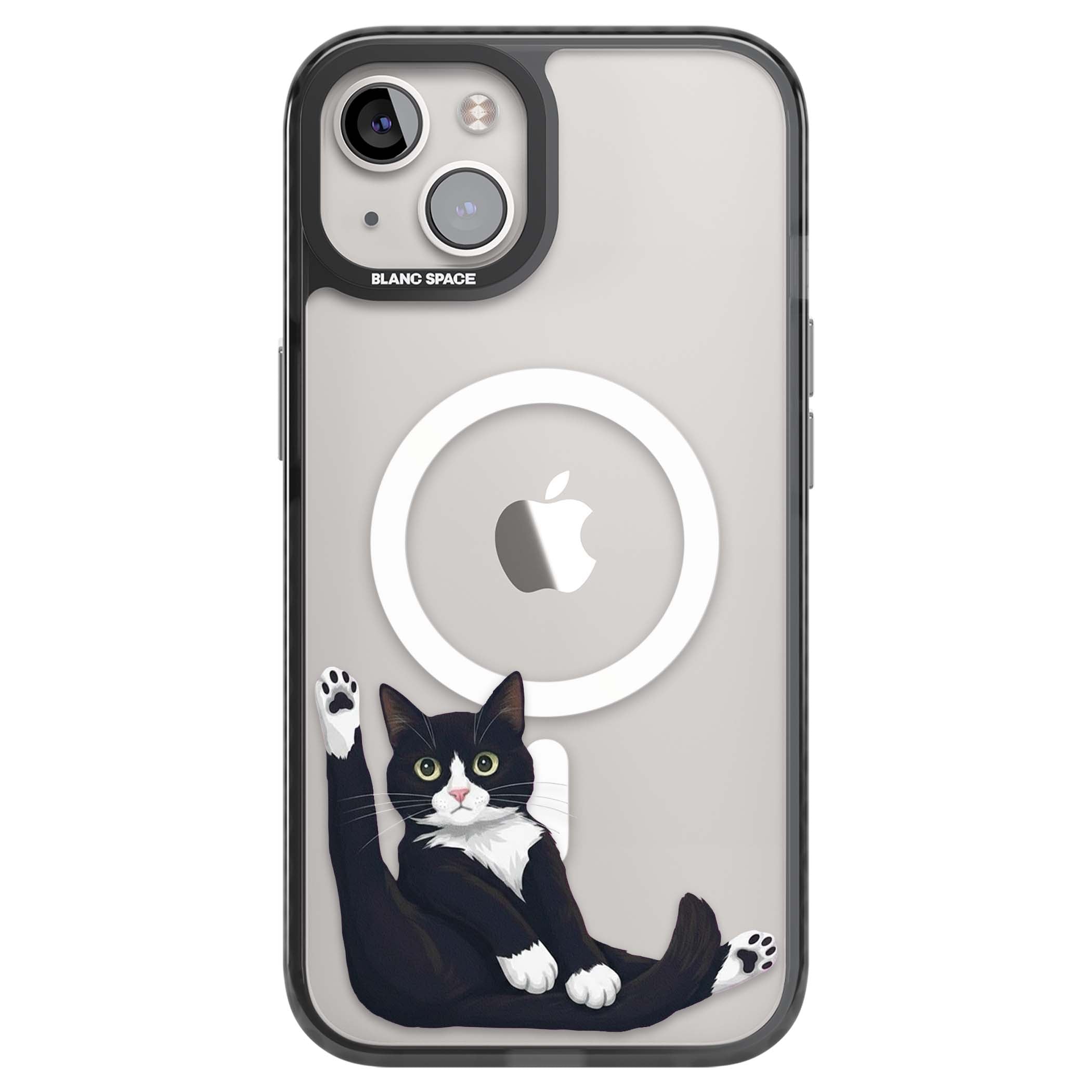 Mid-Groom Cat animals iPhone case | Black Impact Magsafe case for iPhone 13, iPhone 14, iPhone 15