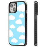 Blue Sky & Clouds Pattern Magsafe Black Impact Phone Case for iPhone 13, iPhone 14, iPhone 15