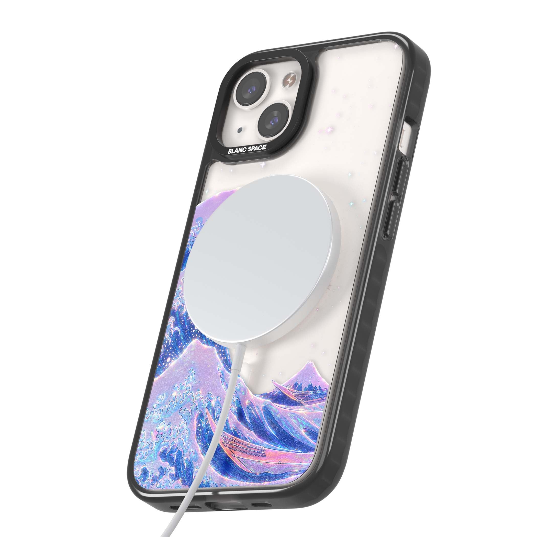 The Great Wave In Opal japanese iPhone case | Black Impact Magsafe case for iPhone 13, iPhone 14, iPhone 15