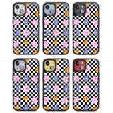 Checkered Blossom Magsafe Black Impact Phone Case for iPhone 13, iPhone 14, iPhone 15