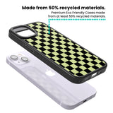 Black & Lime Check Magsafe Black Impact Phone Case for iPhone 13, iPhone 14, iPhone 15