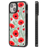 Poppy Garden Magsafe Black Impact Phone Case for iPhone 13, iPhone 14, iPhone 15