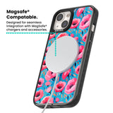 Tropical Pink Poppies Magsafe Black Impact Phone Case for iPhone 13, iPhone 14, iPhone 15