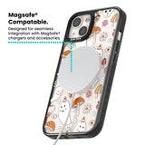 Cute Ghost and Skulls Pattern Magsafe Black Impact Phone Case for iPhone 13, iPhone 14, iPhone 15