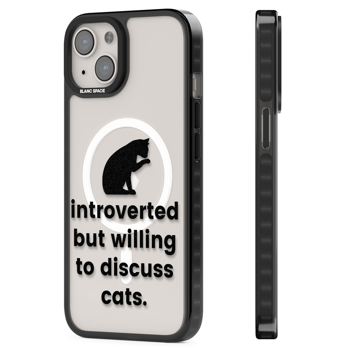 Introverted But Willing To Discuss Cats Magsafe Black Impact Phone Case for iPhone 13, iPhone 14, iPhone 15