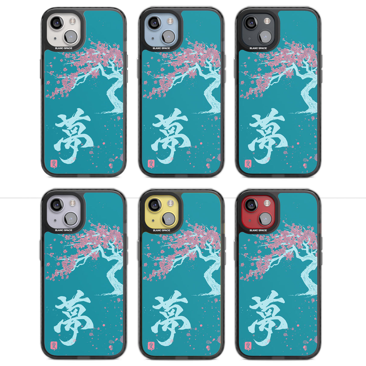 Dreams & Cherry Blossom Magsafe Black Impact Phone Case for iPhone 13, iPhone 14, iPhone 15