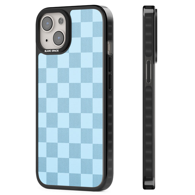 SKYBLUE CHECKERED Magsafe Black Impact Phone Case for iPhone 13, iPhone 14, iPhone 15