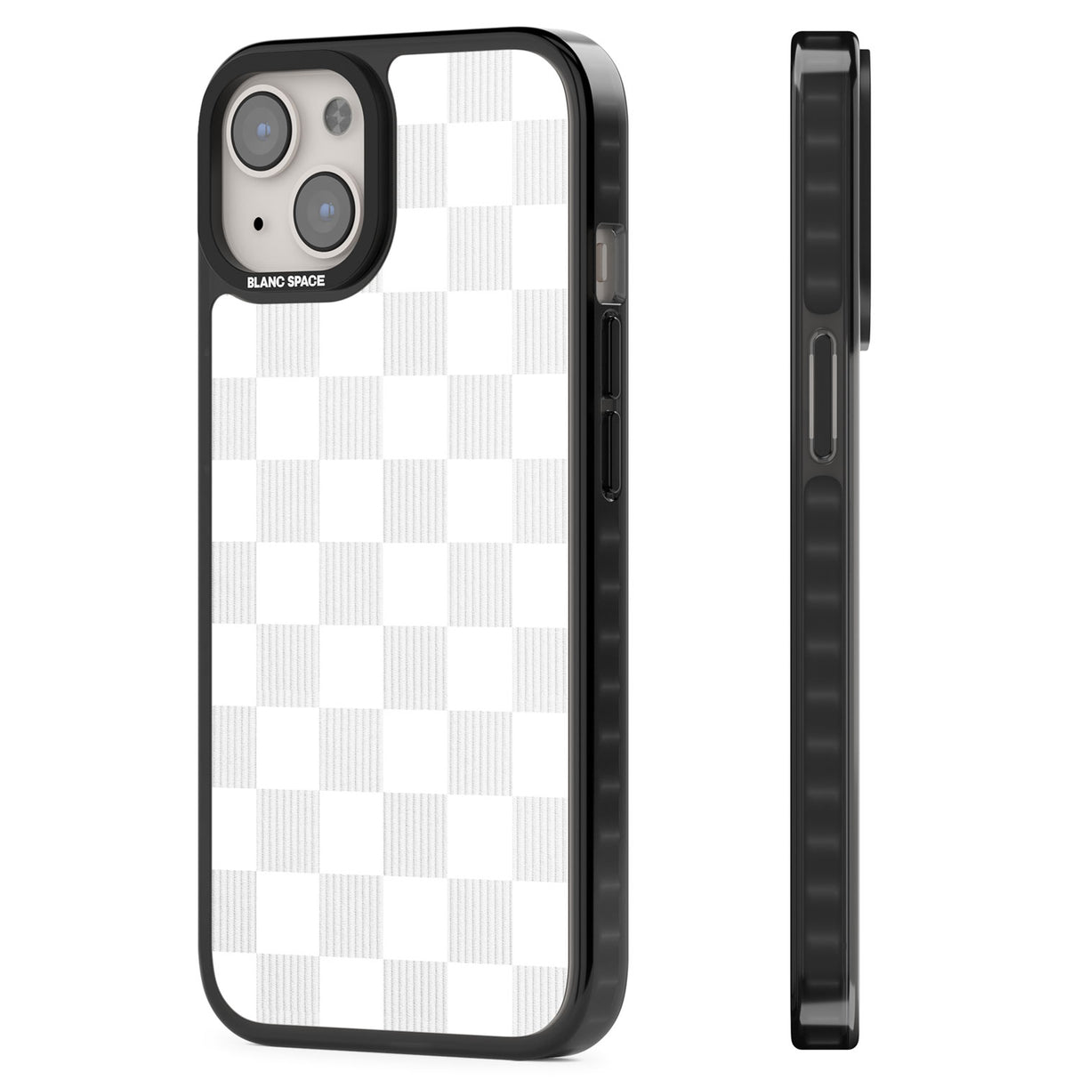 WHITE CHECKERED Magsafe Black Impact Phone Case for iPhone 13, iPhone 14, iPhone 15