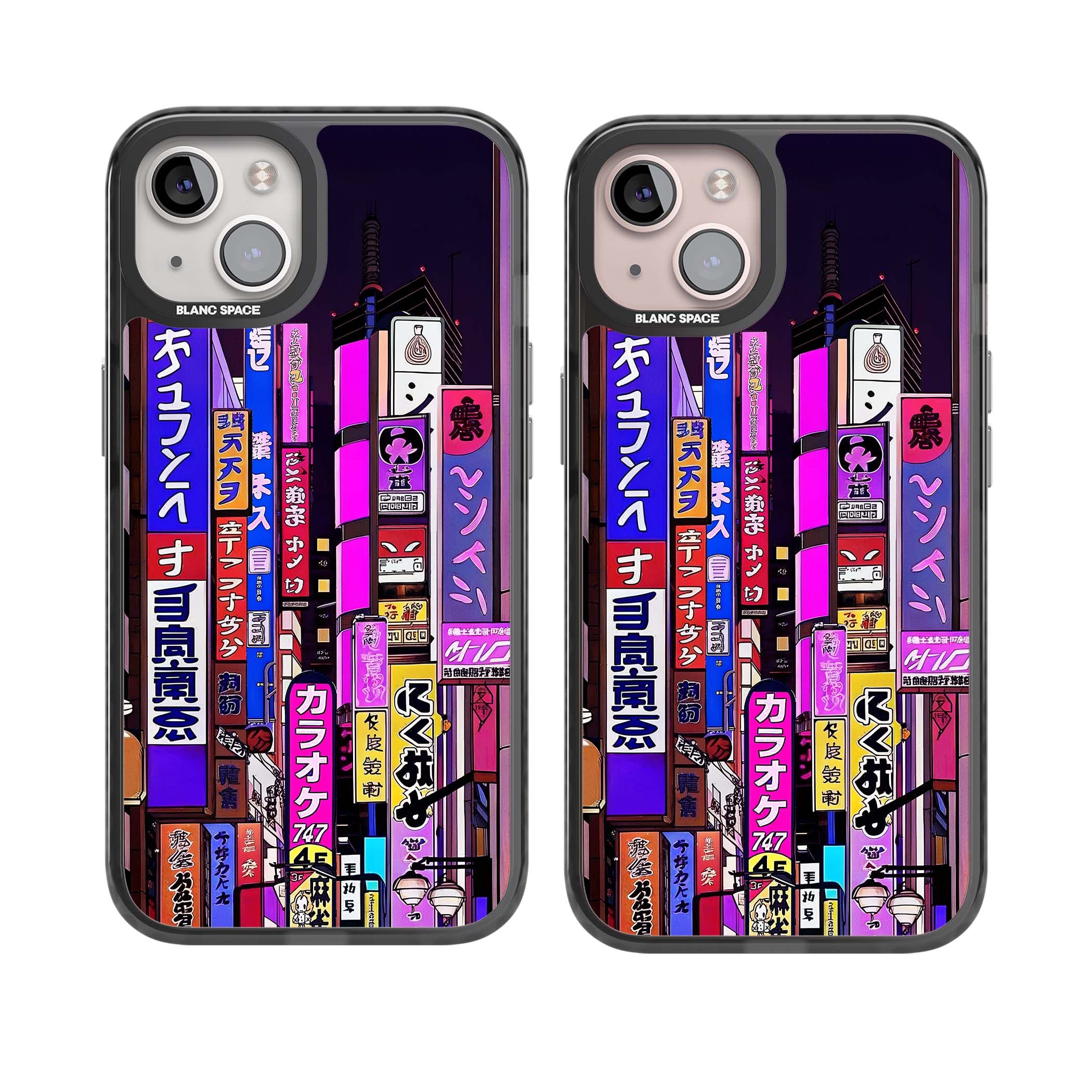 NEON NIGHT anime iPhone case | Black Impact Magsafe case for iPhone 13, iPhone 14, iPhone 15