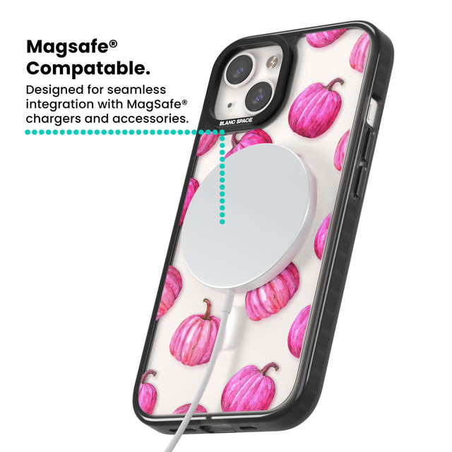 Pink Pumpkins Magsafe Black Impact Phone Case for iPhone 13, iPhone 14, iPhone 15