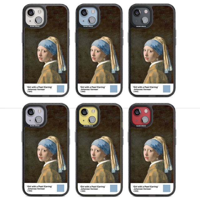 Girl with a Pearl Earring Magsafe Black Impact Phone Case for iPhone 13, iPhone 14, iPhone 15