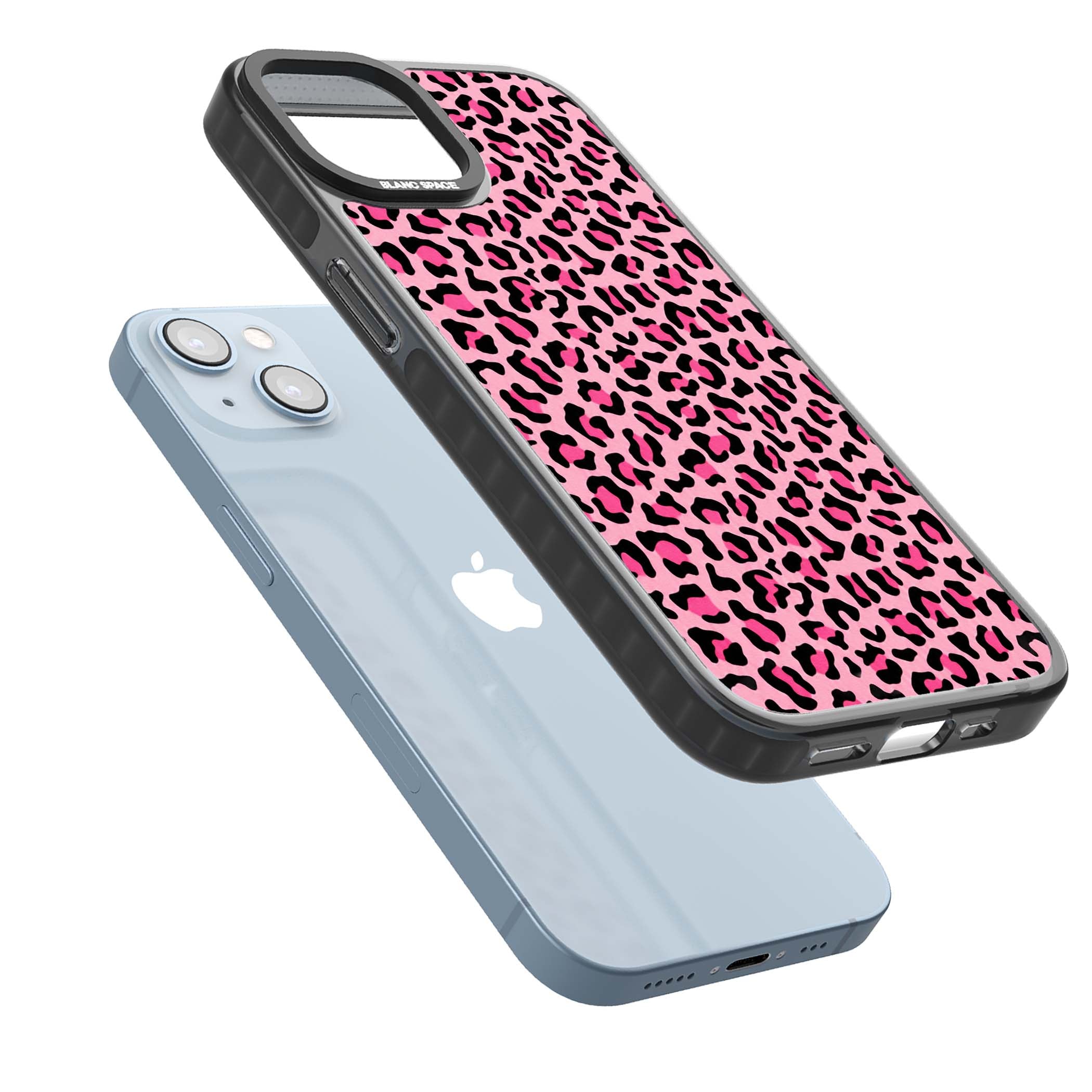 Pink Leopard baddie iPhone case | Black Impact Magsafe case for iPhone 13, iPhone 14, iPhone 15
