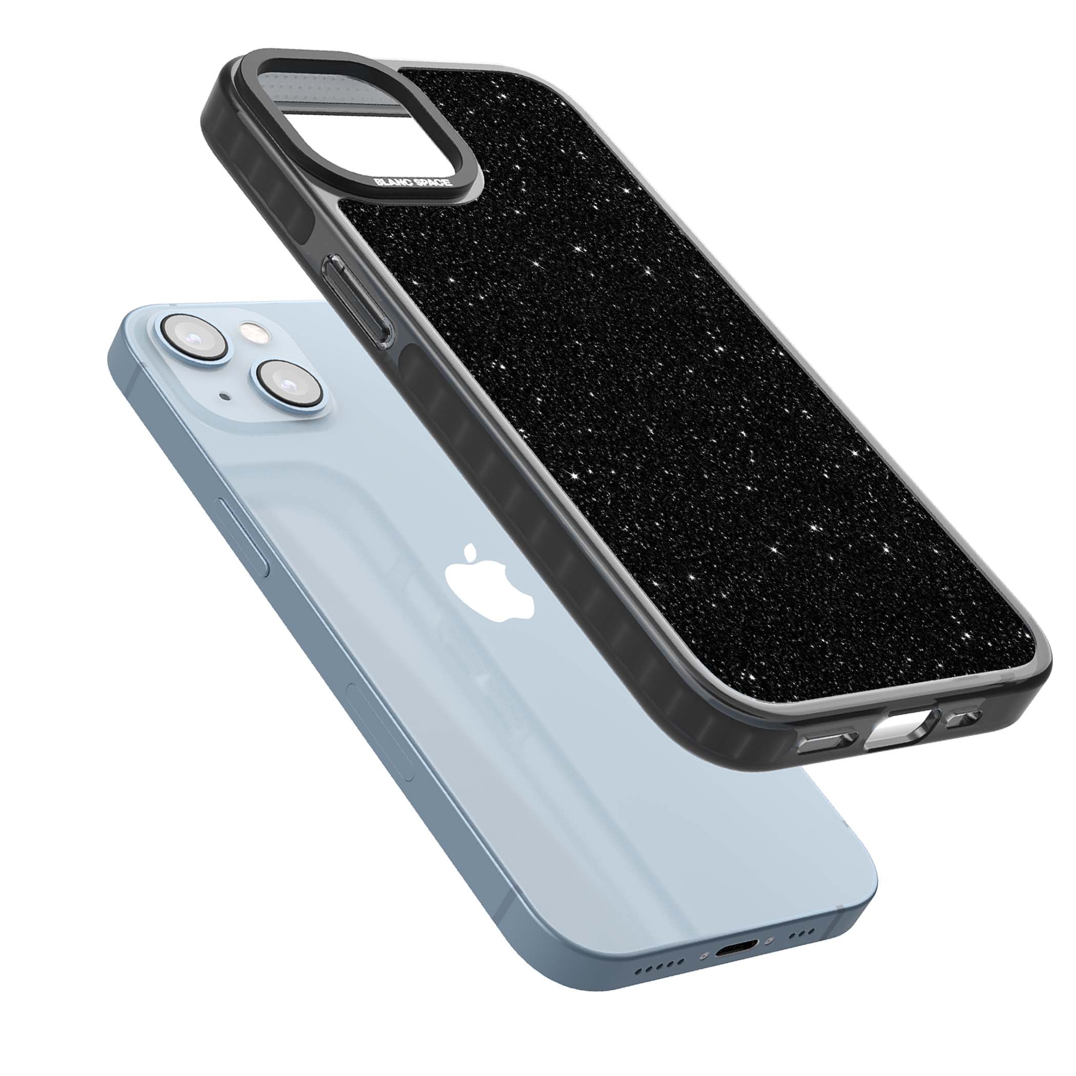 Black Glitter black glitter iPhone case featuring an all-over sparkly shimmer pattern on a jet black base | Black Impact Magsafe case for iPhone 13, iPhone 14, iPhone 15