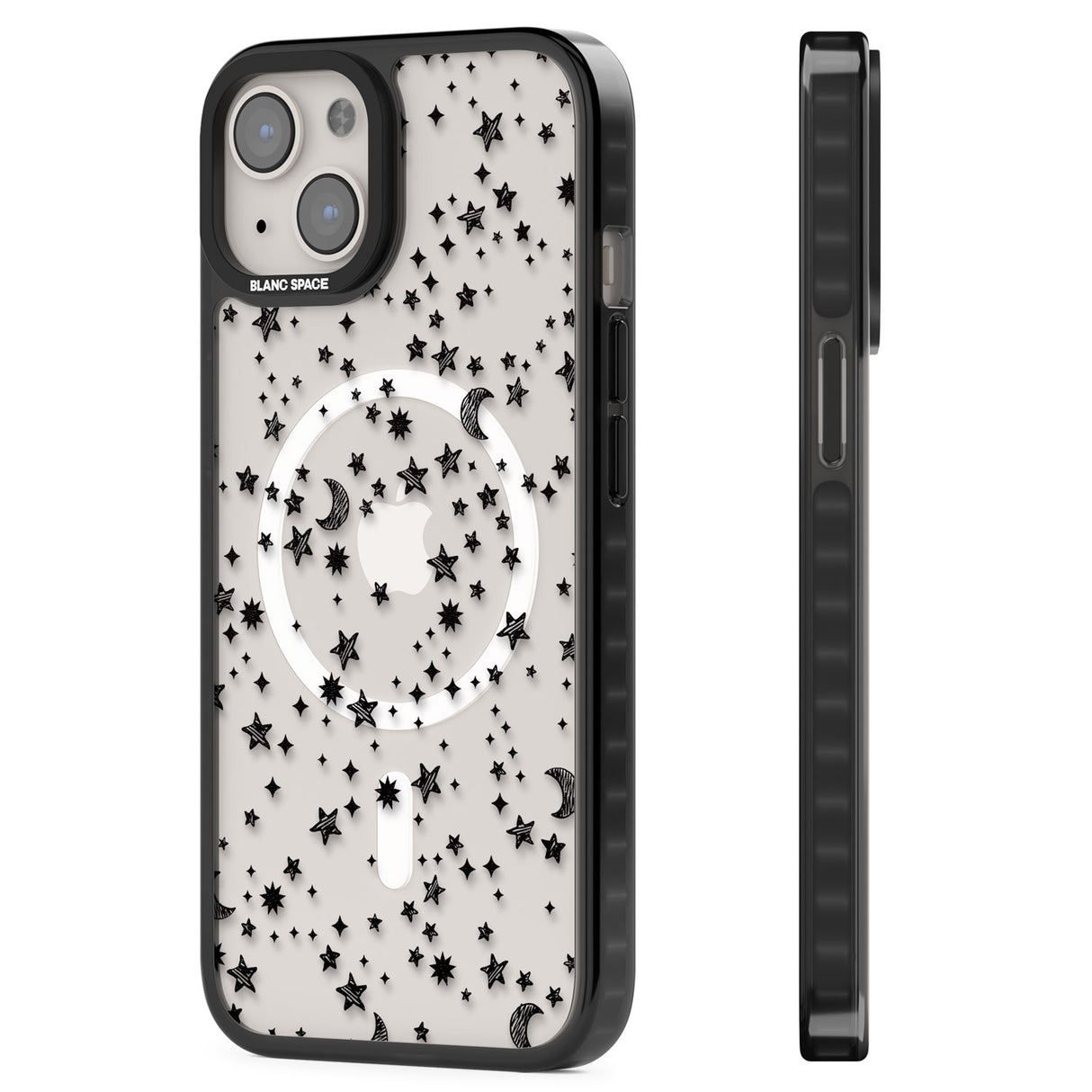 Black Cosmic Galaxy Pattern Magsafe Black Impact Phone Case for iPhone 13, iPhone 14, iPhone 15