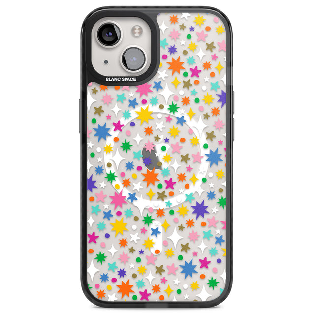 Rainbow Starburst Magsafe Black Impact Phone Case for iPhone 13, iPhone 14, iPhone 15