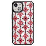 Rose Stars Pattern (Clear) Magsafe Black Impact Phone Case for iPhone 13, iPhone 14, iPhone 15