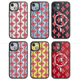 Rose Stars Pattern (Clear) Magsafe Black Impact Phone Case for iPhone 13, iPhone 14, iPhone 15