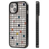 Earthtone Clear Geometric Grid Magsafe Black Impact Phone Case for iPhone 13, iPhone 14, iPhone 15