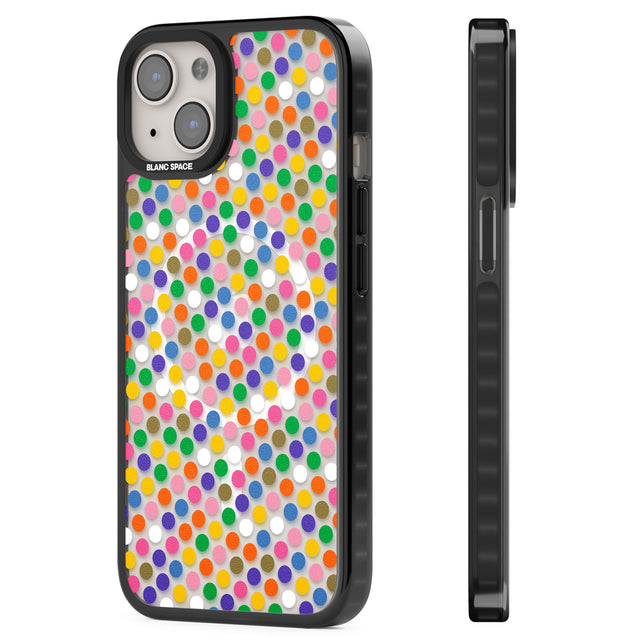 Multicolour Polka-dot Fiesta Magsafe Black Impact Phone Case for iPhone 13, iPhone 14, iPhone 15