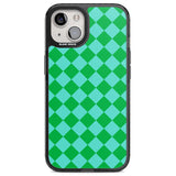 Retro Green Diamond Plaid Magsafe Black Impact Phone Case for iPhone 13, iPhone 14, iPhone 15