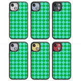 Retro Green Diamond Plaid Magsafe Black Impact Phone Case for iPhone 13, iPhone 14, iPhone 15