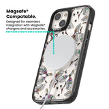 Colourful Crane Pattern Magsafe Black Impact Phone Case for iPhone 13, iPhone 14, iPhone 15