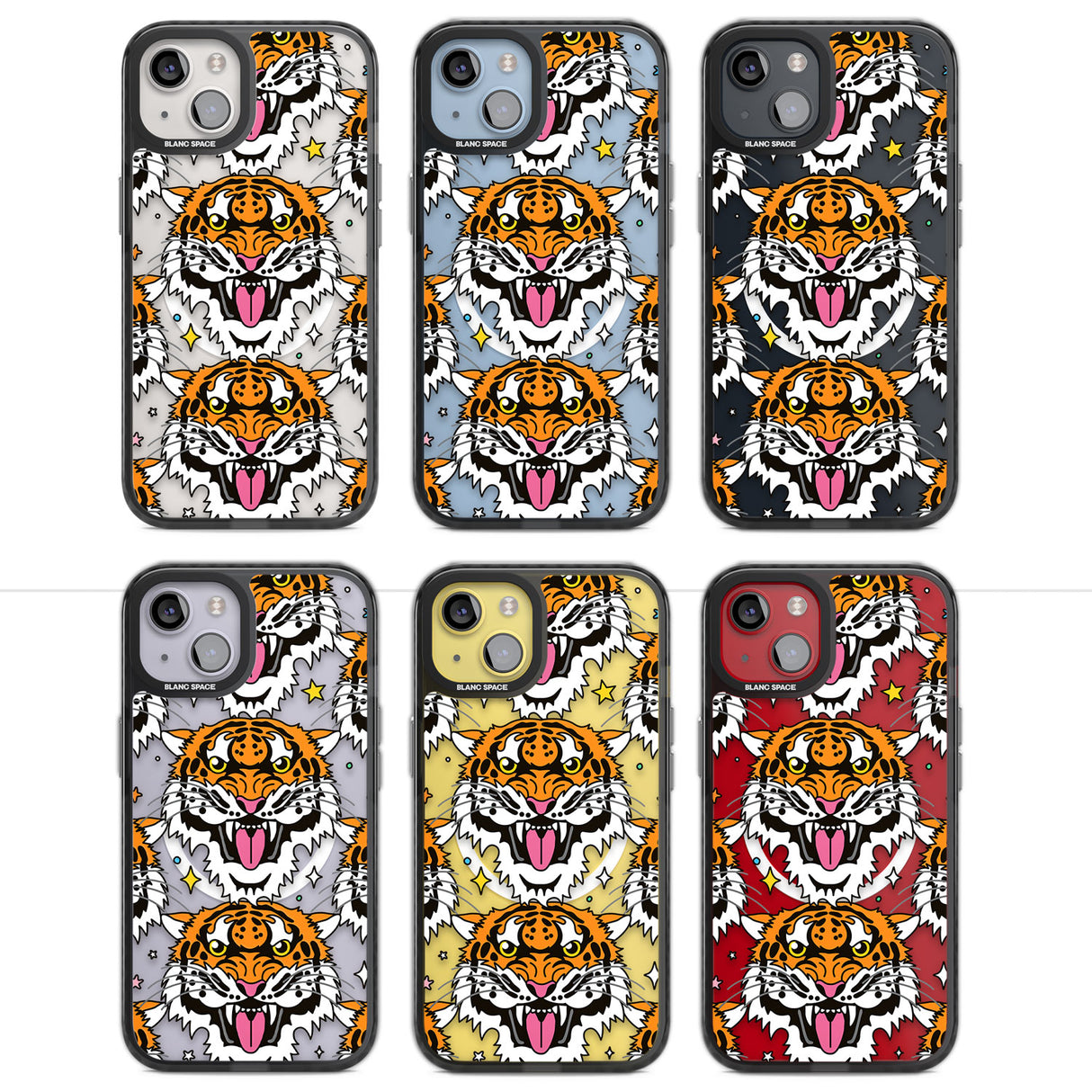 Fierce Jungle Tigers Magsafe Black Impact Phone Case for iPhone 13, iPhone 14, iPhone 15