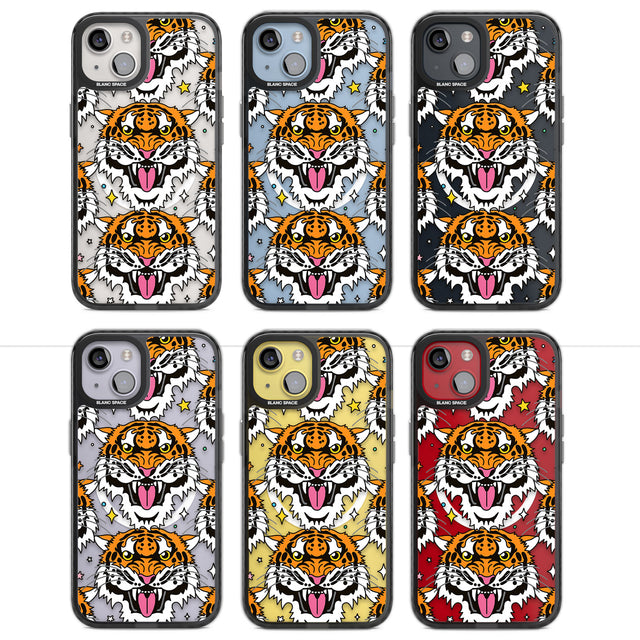 Fierce Jungle Tigers Magsafe Black Impact Phone Case for iPhone 13, iPhone 14, iPhone 15