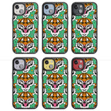 Fierce Jungle Tigers (Green) Magsafe Black Impact Phone Case for iPhone 13, iPhone 14, iPhone 15