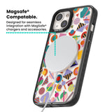 Retro Carnival Shapes Magsafe Black Impact Phone Case for iPhone 13, iPhone 14, iPhone 15