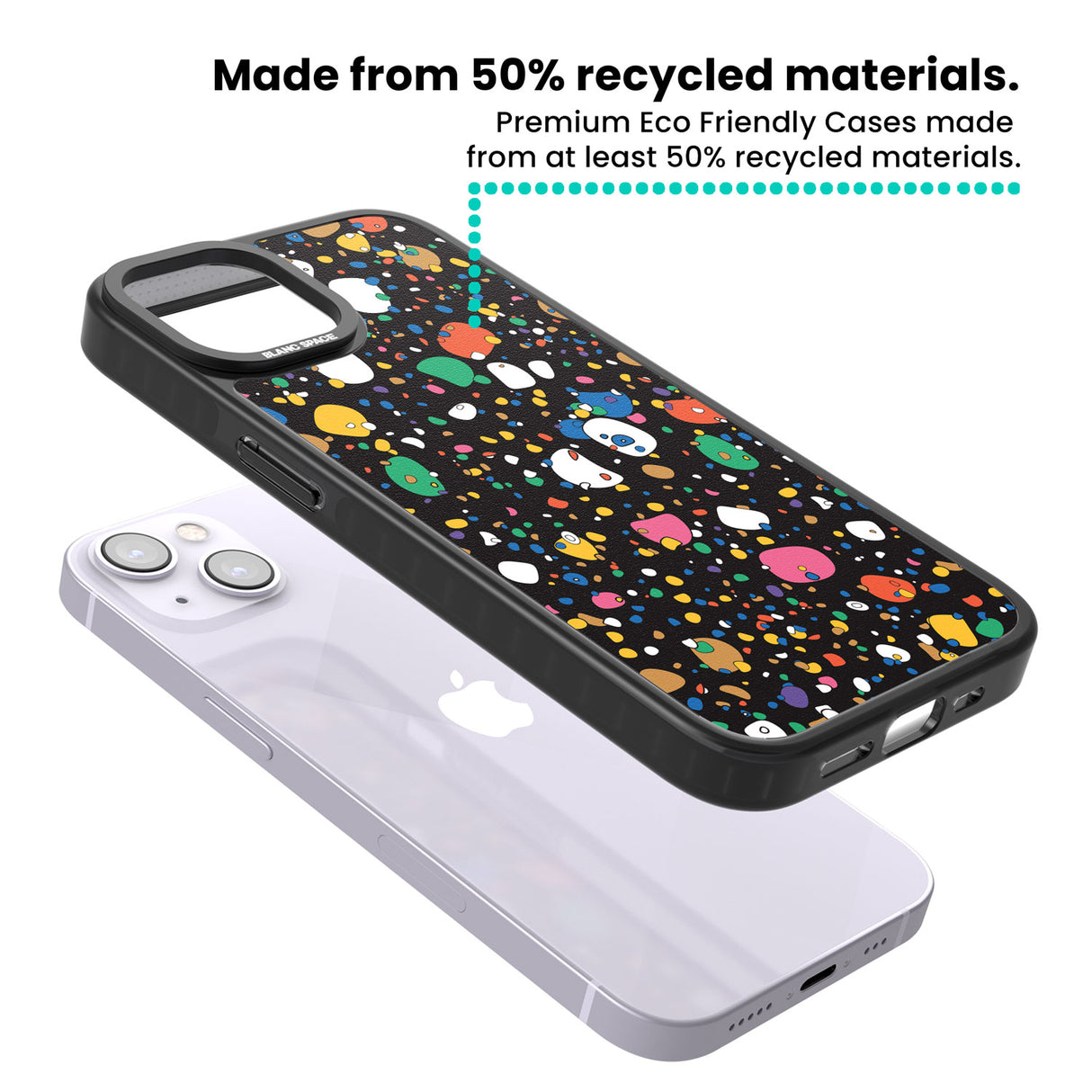 Colourful Confetti Pebbles (Black) Magsafe Black Impact Phone Case for iPhone 13, iPhone 14, iPhone 15