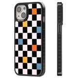 Vibrant Retro Checkered Magsafe Black Impact Phone Case for iPhone 13, iPhone 14, iPhone 15