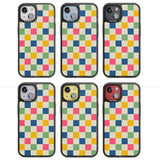 Pastel Multicolor Checkered Magsafe Black Impact Phone Case for iPhone 13, iPhone 14, iPhone 15