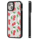 Disco Cherry Pattern Magsafe Black Impact Phone Case for iPhone 13, iPhone 14, iPhone 15