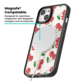 Disco Cherry Pattern Magsafe Black Impact Phone Case for iPhone 13, iPhone 14, iPhone 15